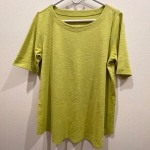 J Jill Pima Slub Cotton elbow sleeve top, size M